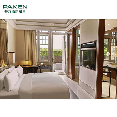 OEMの簡単で優雅な灰の純木のホテルの寝室の家具は置く