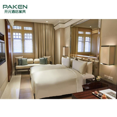 OEMの簡単で優雅な灰の純木のホテルの寝室の家具は置く