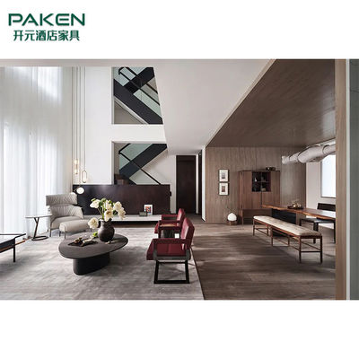簡潔な様式は贅沢な現代別荘の家具の居間の家具をカスタマイズする