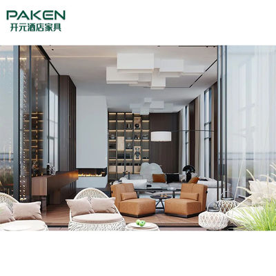簡潔な、現代様式は現代別荘の家具の居間の家具をカスタマイズする