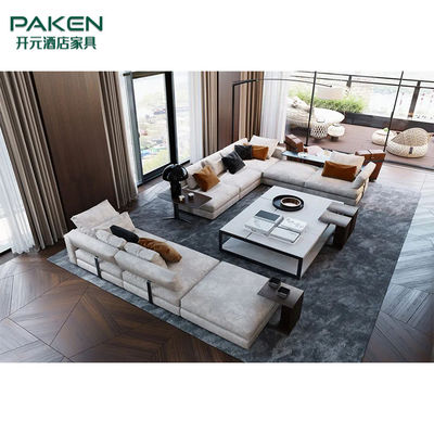 簡潔な、現代様式は現代別荘の家具の居間の家具をカスタマイズする