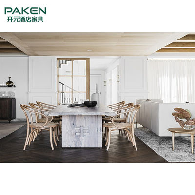 現代別荘の家具の台所Furniture&amp;Conciseおよび大理石をカスタマイズしなさい